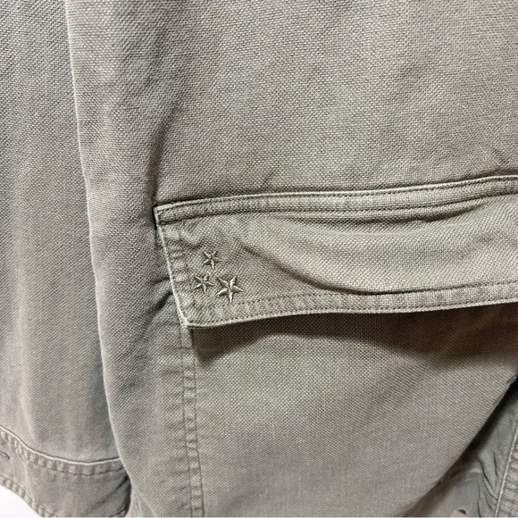 Marine Layer Zito Chore Coat in Olive Green Size Medium Linen Stars Moon - Picture 11 of 16